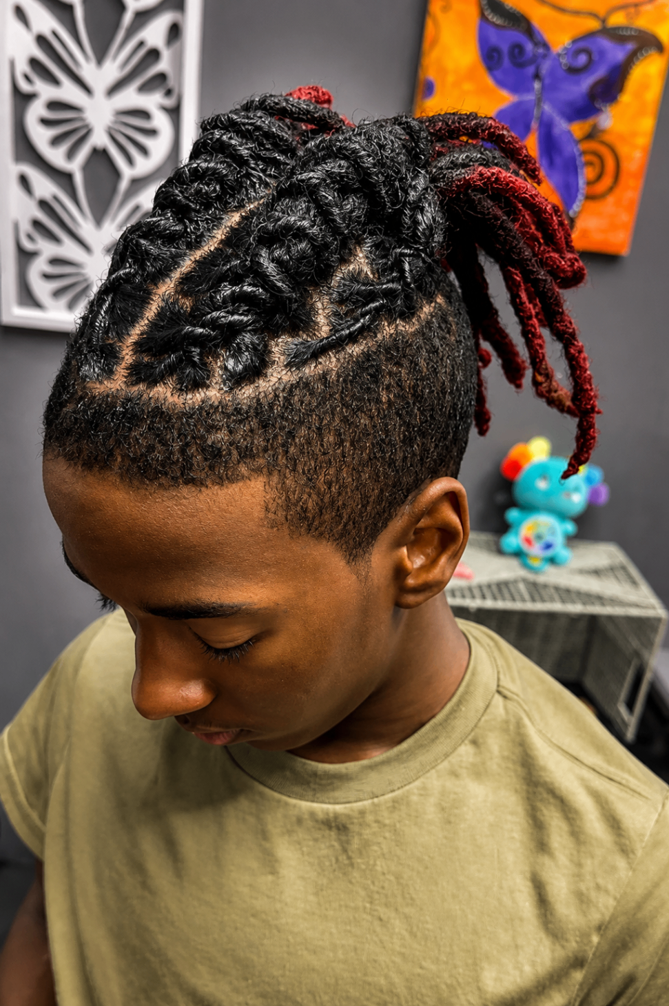 Loc Updo with Color